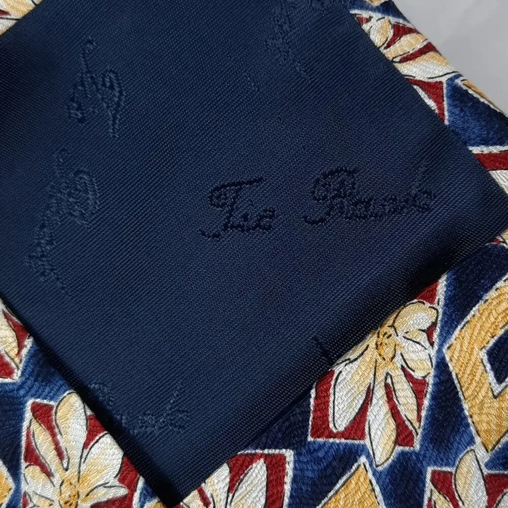 Charleston Tie Rack Floral Silk Tie Yellow Blue